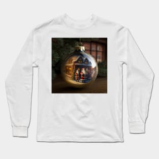 Christmas Ornament with Santa and Family Long Sleeve T-Shirt